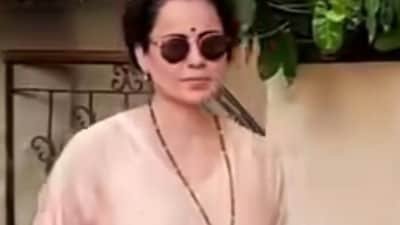 Kangana Ranaut was spotted in Mumbai wearing a Mangalsutra.