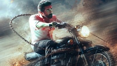 Karuppu box office collection day 4: Suriya in a still from the RJ Balaji film.