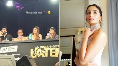 Alia Bhatt and Sharvari on India's Got Latent Season 2 set. (Pic: Reddit, Instagram)