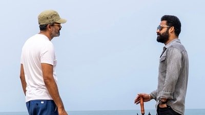 Prashanth Neel and Jr NTR during the shoot of Dragon.