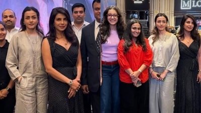 Priyanka Chopra visits AMB Cinema with Namrata Shirodkar.