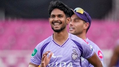 Matheesha Pathirana during a practice session of IPL 2026. (PTI)
