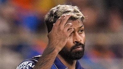 Mumbai Indians' captain Hardik Pandya during an Indian Premier League (IPL) 2026 T20 cricket match against CSK (PTI)