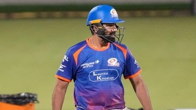 Mumbai Indians' Rohit Sharma during a training session. (PTI)