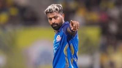 Hardik Pandya during the CSK vs MI match in IPL 2026. (PTI)