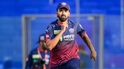 KL Rahul during a practice session ahead of IPL 2026 match between Delhi Capitals and Chennai Super Kings, in New Delhi, Monday, May 4 (PTI)