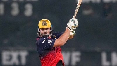Royal Challengers Bengaluru's Tim David plays a shot during the IPL 2026 T20 cricket match against Mumbai Indians (PTI)