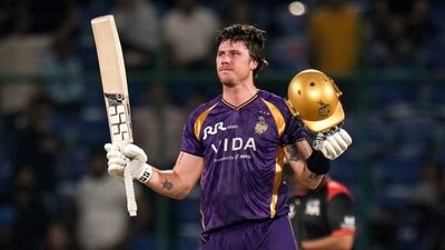 Finn Allen after his match-winning century against the Delhi Capitals (PTI)
