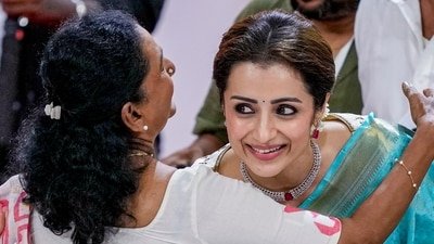 Trisha Krishnan made a splash at Vijay's swearing-in as Tamil Nadu's Chief Minister. (PTI)