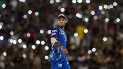 Mumbai Indians' captain Suryakumar Yadav during the Indian Premier League (IPL) 2026 T20 cricket match between Royal Challengers Bengaluru and Mumbai Indians (PTI)