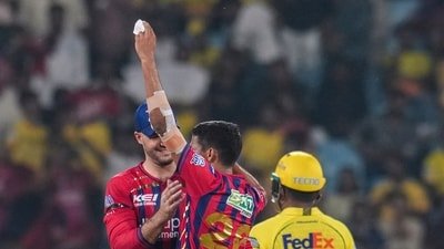 Akash Singh took three wickets against CSK. (PTI)