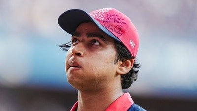 Vaibhav Sooryavanshi was dismissed for 4 in his last league game of IPL 2026 (PTI) Vaibhav Sooryavanshi was dismissed for 4 in his last league game of IPL 2026 (PTI)