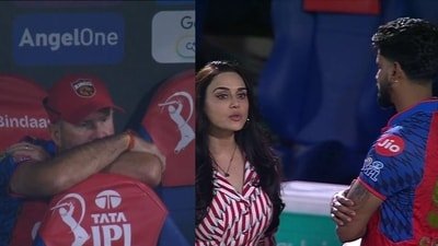 Ricky Ponting sits alone in disappointment while Shreyas Iyer holds a chat with Preity Zinta after the defeat vs RCB. (X Images)