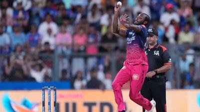 Rajasthan Royals' Jofra Archer in action against Mumbai Indians. (AP) Rajasthan Royals' Jofra Archer in action against Mumbai Indians. (AP)