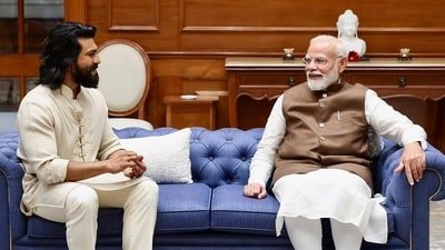 Ram Charan, along with his wife Upasana Kamineni Konidela, met PM Modi in New Delhi last year. Ram Charan, along with his wife Upasana Kamineni Konidela, met PM Modi in New Delhi last year.