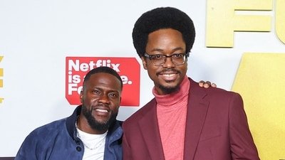Kevin Hart (L) and Ron Taylor attend the final of Netflix's "Funny AF with Kevin Hart" at The United Theater on Broadway on May 5. (Getty Images via AFP)