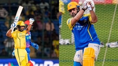 Sanju Samson and MS Dhoni for CSK. (PTI)