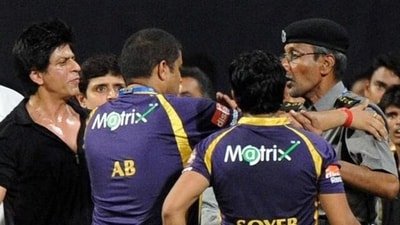 Shah Rukh Khan was banned from the Wankhede Stadium after he was involved in a brawl in 2012.