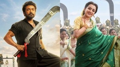 Suriya and Trisha Krishnan play the leads in RJ Balaji's Karuppu. Suriya and Trisha Krishnan play the leads in RJ Balaji's Karuppu.