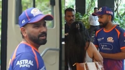 Rohit Sharma obliged a female fan with a selfie (Screengrabs - Mumbai Indians X)