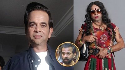 Actor Ishtiyak Khan (right) his looks as a transgender in The Narmada Story and (inset) in Matka King