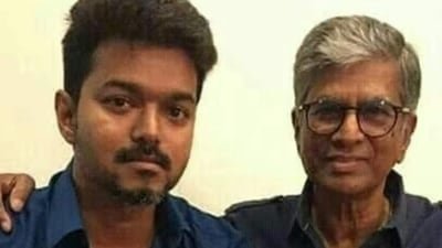 Vijay's father SA Chandrasekhar got emotional on Saturday while talking about his son.