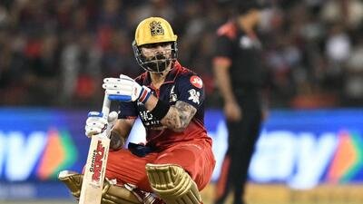 Virat Kohli reacts during the match against Kolkata Knight Riders. (AFP) Virat Kohli reacts during the match against Kolkata Knight Riders. (AFP)