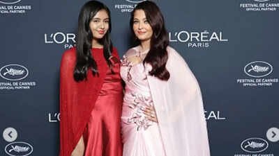 Aaradhya Bachchan joins mom Aishwarya Rai Bachchan on red carpet at Cannes event; beauty steals all the attention in a red gown - PICS