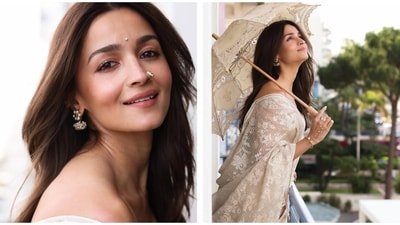 Alia Bhatt glowed in a beautiful white saree gown at Cannes.