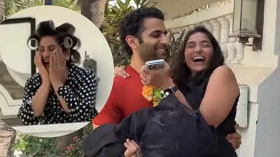 Archana Puran Singh cheers on, as son Aayushmaan Sethi's girlfriend has now moved in with the family, he carries her in his arms