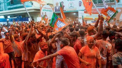 BJP supporters celebrating after party's massive victory in West Bengal. (PTI photo) Why was the West Bengal verdict set in stone?