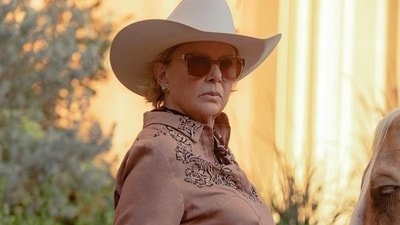 Annette Bening shared her thoughts on her character, Beulah Jackson, on Dutton Ranch, the Yellowstone spinoff. (Facebook/Landman and Taylor Sheridan Fans)