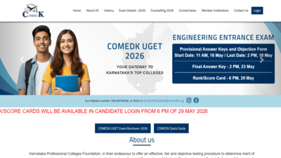 COMEDK UGET result 2026 declared at comedk.org; counselling process to begin soon: Check details here