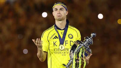 Cristiano Ronaldo celebrates with Saudi Pro League trophy. (Pic credit: Al Nassr) Cristiano Ronaldo in tears after finally conquering Saudi Arabia; Al Nassr end title wait