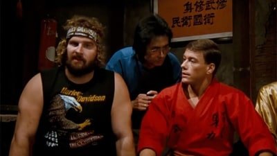 Donald Gibb seen with Jean Claude Van Damme for Bloodsport. (X/@InMemoriamX) Donald Gibb seen with Jean Claude Van Damme for Bloodsport. (X/@InMemoriamX)