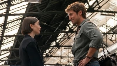 Lily Collins and Lucas Bravo in Emily in Paris