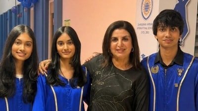 Farah Khan with her three kids: Diva, Anya, and Czar.