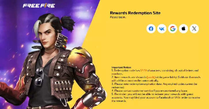Garena Free Fire Max redeem codes