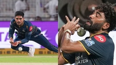 Shubman Gill and Mohammed Siraj during the KKR match. (PTI)