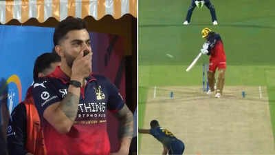Photo/screengrab Virat Kohli left stunned in dugout by Rajat Patidar's six to Kagiso Rabada in RCB vs GT IPL match - Watch