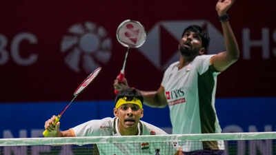 India's Chirag Shetty, left, and Satwiksairaj Rankireddy Satwik-Chirag stun world No 1 Koreans, enter Singapore Open final