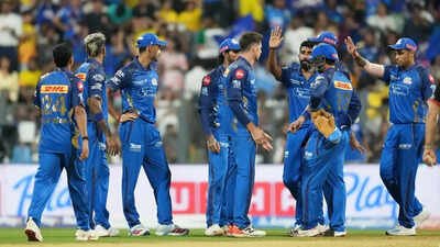 Mumbai Indians' Mitchell Santner, centre, celebrates with teammates the wicket of Chennai Super Kings' Sarfaraz Khan during the Indian Premier League cricket match between Mumbai Indians and Chennai Super Kings in Mumbai, India, Thursday, April 23, 2026.(AP Photo) MI player who left IPL due to injury joins national team's Test squad; set to play against England