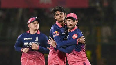 Yash Punja, centre, celebrates with a teammate after dismissing Lucknow Super Giants' Nicholas Pooran during the Indian Premier League (IPL) 2026 T20 cricket match between Rajasthan Royals and Lucknow Super Giants (PTI Photo) Yash Raj Punja: 'Horrible' start, transformation under Bharucha, Alastair Cook's 'X-factor' remark