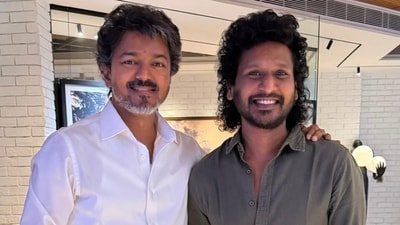 Tamil Nadu CM Vijay with filmmaker Lokesh Kanagaraj. Tamil Nadu CM Vijay with filmmaker Lokesh Kanagaraj.