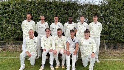 Nigel Martyn, second from left in the back row, is excited about his cricket career. (Nigel Martyn on X)