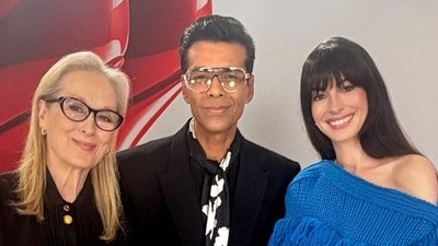 Filmmaker Karan Johar met Meryl Streep and Anne Hathaway during the promotional tour for The Devil Wears Prada 2 a few weeks ago.