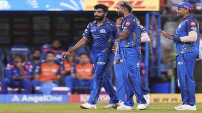 L-R: Mumbai Indians' Jasprit Bumrah, captain Hardik Pandya, centre, and Suryakumar Yadav. (PTI Photo) TOI Sports Poll: Jasprit Bumrah emerges top choice to lead Mumbai Indians; Suryakumar Yadav least preferred