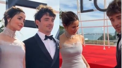 Alia Bhatt meets Charles Leclerc after Carlos Sainz Jr. at Cannes 2026. (Instagram)