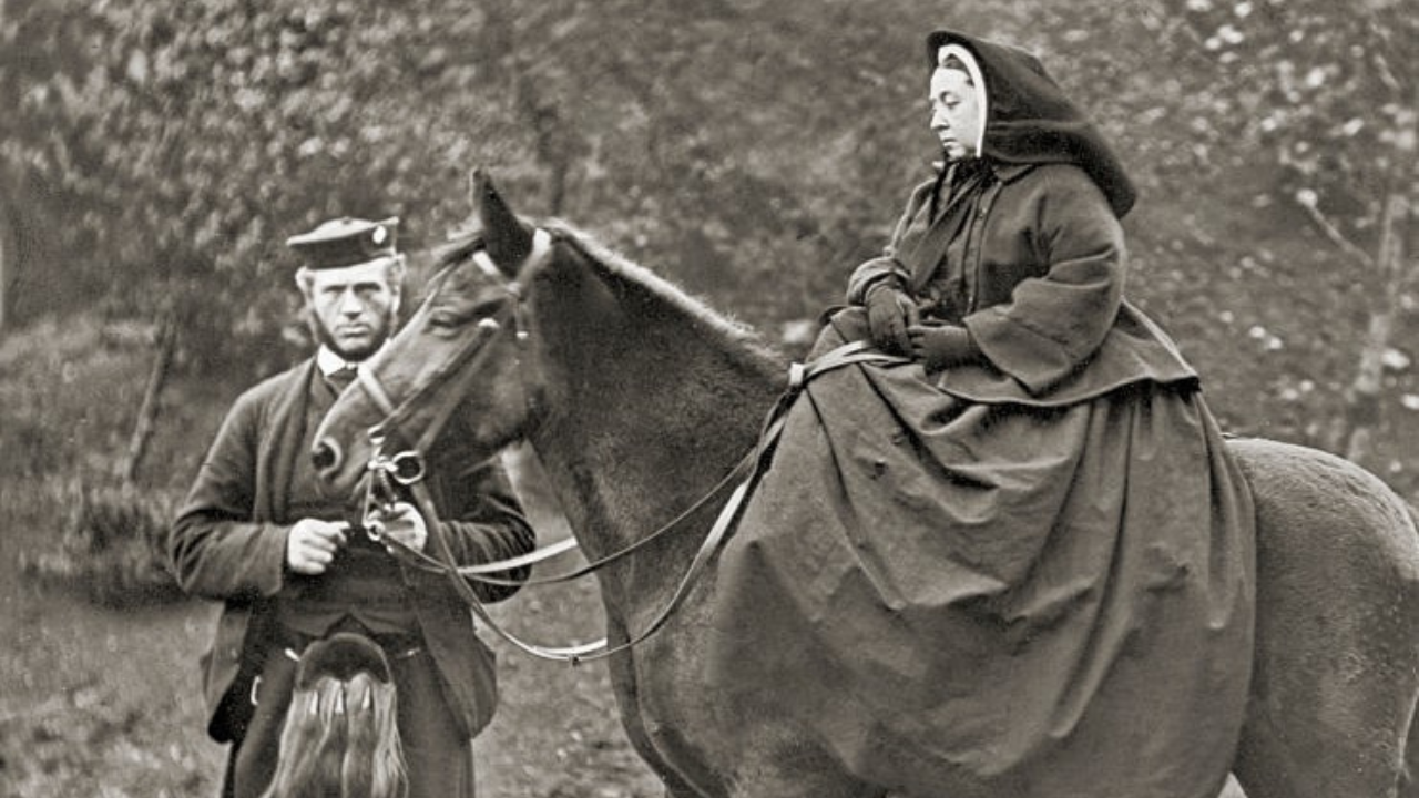 Queen Victoria with her Scottish servant and close companion John Brown at Balmoral during the later years of her reign.