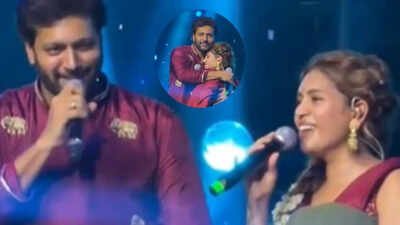 Ravi Mohan hugs Kenishaa after romantic song performance on stage: adorable expressions by 'Parasakthi' actor caught on camera
